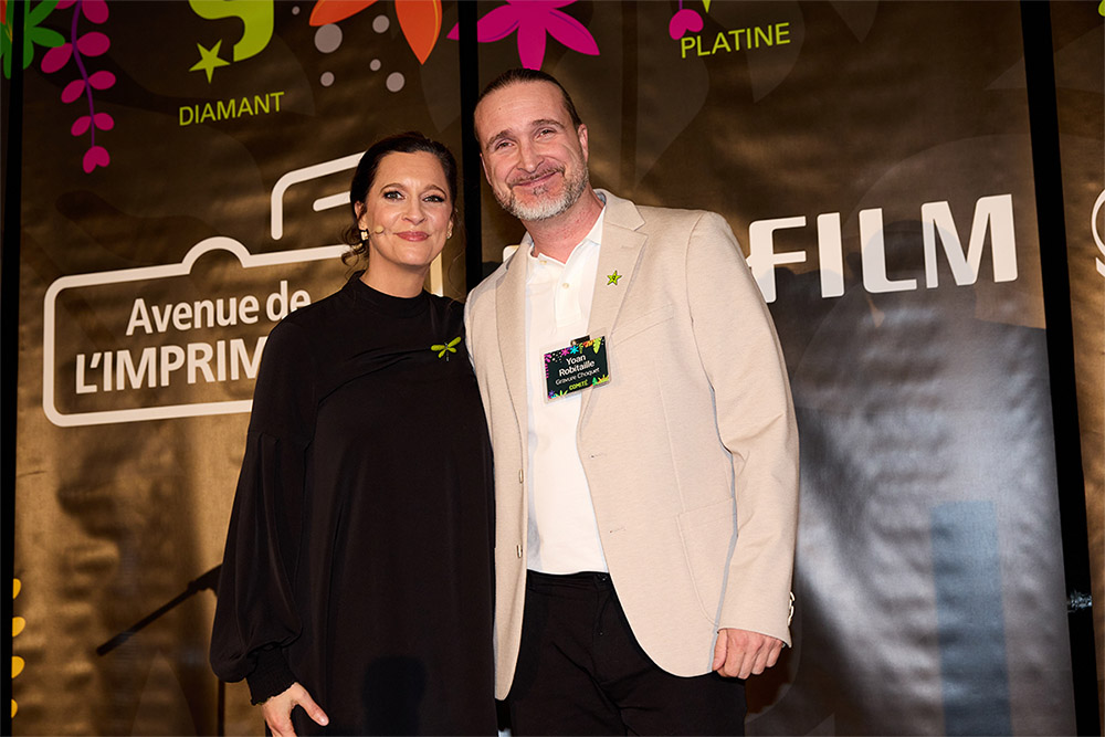 Marie-Soleil Michon, animatrice et Yoan Robitaille, président du Gala Gutenberg 2024
